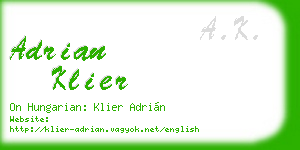 adrian klier business card
