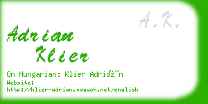 adrian klier business card